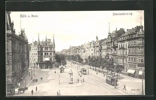 AK Köln-Neustadt, Köln a. Rh. Strassenbahnen auf dem Hohenzollernring
