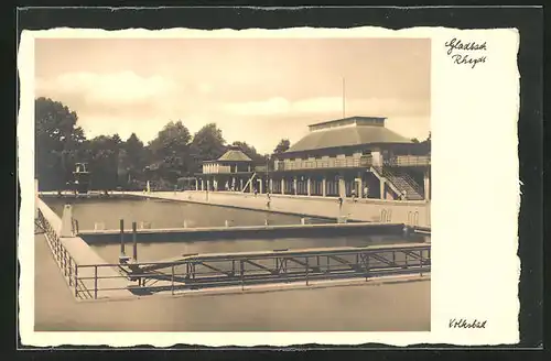 AK Rheydt, Volksbad mit Badegästen