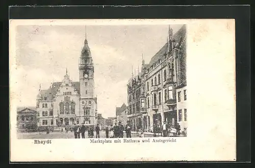 AK Rheydt, Marktplatz mit Rathaus und Amtsgericht