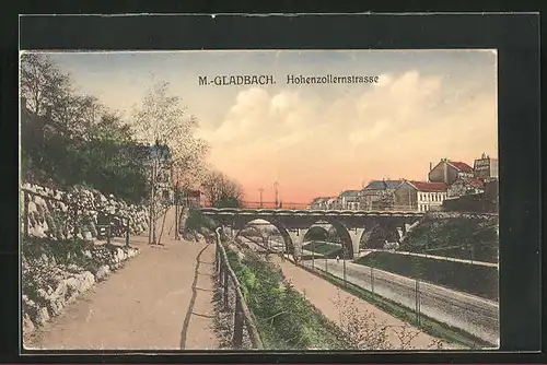 AK M.-Gladbach, Hohenzollernstrasse mit Brücke