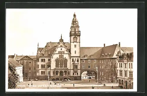 AK Rheydt, Rathaus und Städtische Sparkasse am Tor