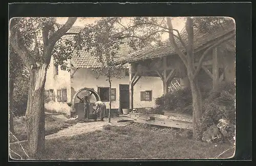 AK Horst /Gladbach, Ortspartie mit Butterrad