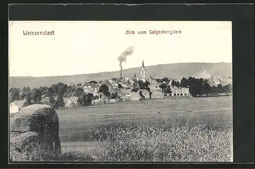 AK Weissenstadt, Blick vom Galgenbergstein auf den Ort