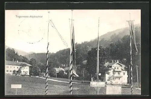 AK Tegernsee, Alpbachtal mit Hotel Steinmetz