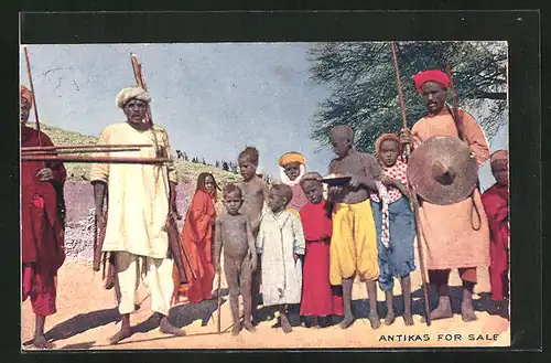 AK Kinder und Krieger auf einem afrikanischen Markt