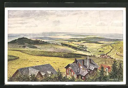 Künstler-AK Vogelsberg, Blick vom Hoerodskopf