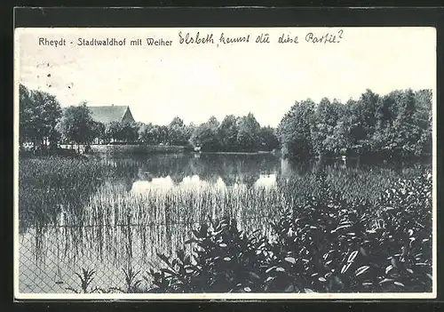 AK Rheydt, Stadtwaldhof mit Weiher