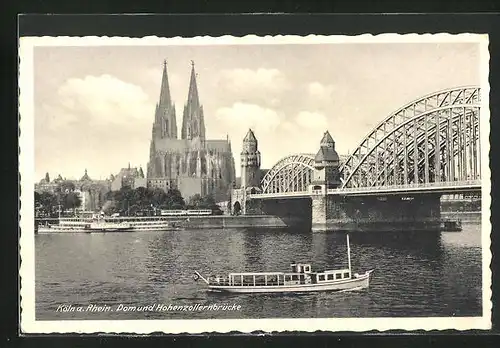 AK Köln, Dom und Hohenzollernbrücke