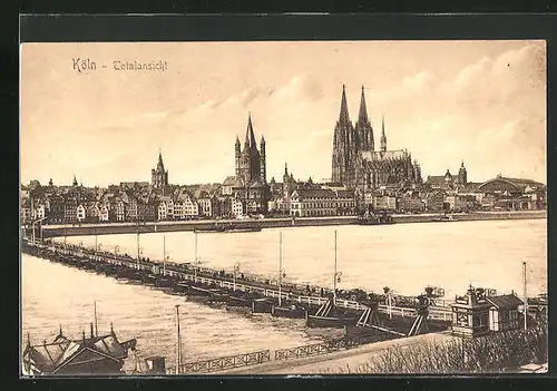 AK Köln, Totalansicht mit Dom