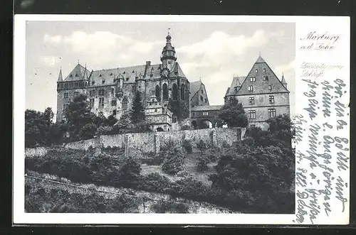 AK Marburg /Lahn, Südseite vom Schloss