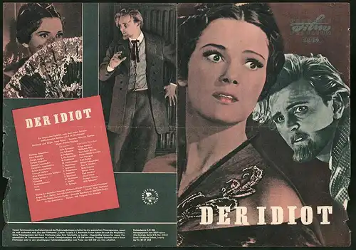 Filmprogramm PFP Nr. 38 /59, Der Idiot, Julia Borissowa, Juri Jakowlew, Regie: Iwan Pyrjew