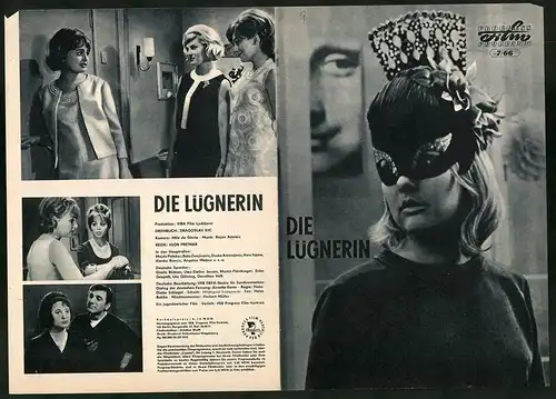 Filmprogramm PFP Nr. 7 /66, Die Lügnerin, Majda Potokar, Bata Zivojinovic, Regie: Igor Pretnar