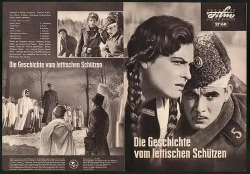 Filmprogramm PFP Nr. 97 /60, Die Geschichte vom lettischen Schützen, V. Zandbergs, E. Pavuls, Regie: Pawel Armands