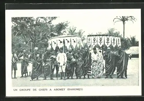 AK Abomey /Dahomey, Un Groupe de Chefs, afrikanische Stammeshäuptlinge