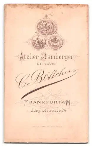 Fotografie Atelier Bamberger C. Böttcher, Frankfurt / Main, Junghofstr. 24, Portrait betagter Herr mit Vollbart