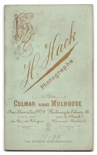 Fotografie H. Hack, Colmar / Alsace, 8 Rue Stanislas, Dame aus dem Elsass festlich gekleidet