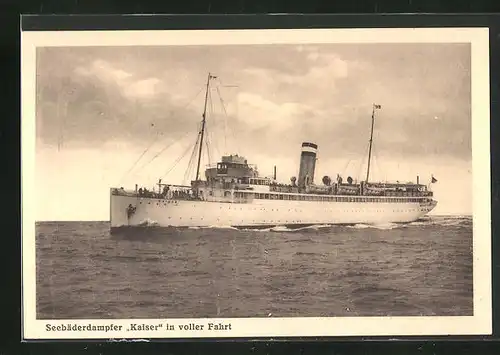 AK Seebäderdampfe Kaiser in voller Fahrt