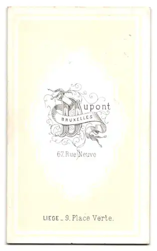 Fotografie Dupont, Bruxelles, 67 Rue Neuve, junger Herr mit Vollbart