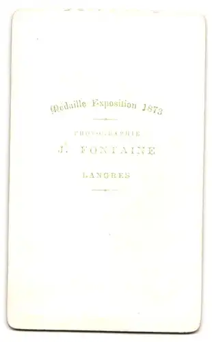 Fotografie J. Fontaine, Langres, junger Mann mit Zwicker