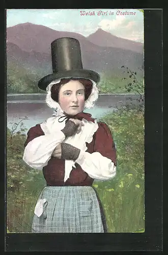 Künstler-AK Welsh Girl in Costume