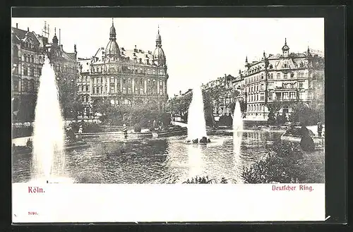 AK Köln-Neustadt, Springbrunnen am Deutschen Ring