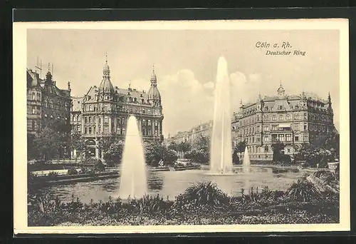 AK Köln-Neustadt, Springbrunnen am Deutschen Ring