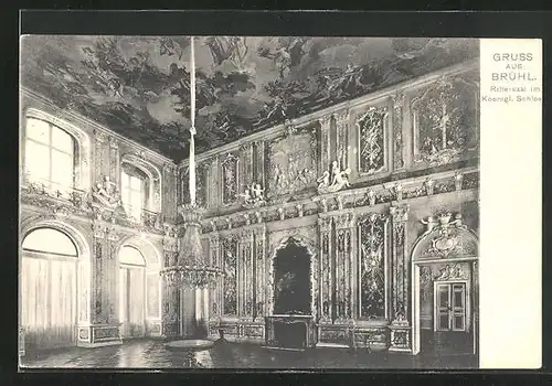 AK Brühl, Rittersaal im Königlichen Schloss