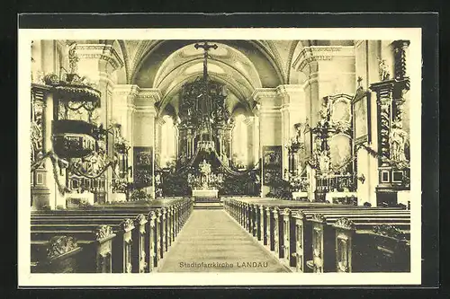 AK Landau, Inneres der Stadtpfarrkirche