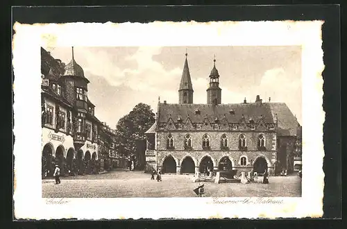 AK Goslar, Hotel Kaiserworth, Rathaus
