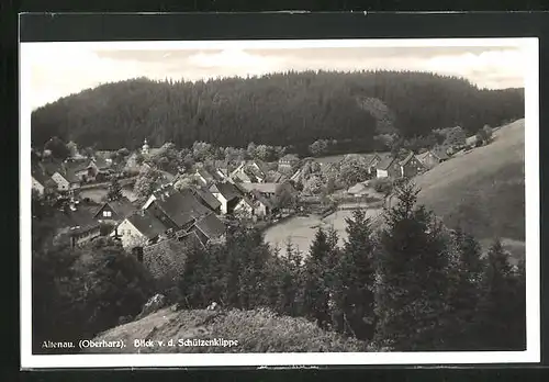 AK Altenau /Harz, Blick v. d. Schützenklippe