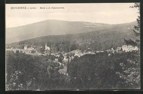 AK Schierke /Harz, Blick v. d. Helenenruhe