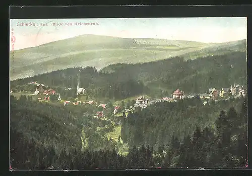 AK Schierke /Harz, Blick von Helenenruh ins Tal