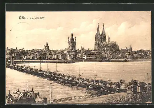 AK Köln, Totalansicht mit Dom