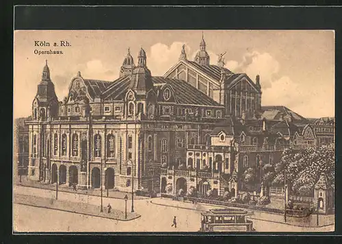 AK Köln-Neustadt, Opernhaus, Strassenbahn