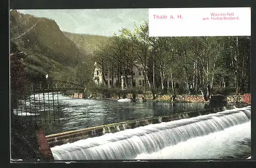 AK Thale /Harz, Wasserfall am Hubertusbad