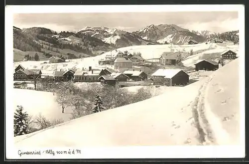 AK Gunzesried /Allgäu, Ortsansicht im Winteridyll