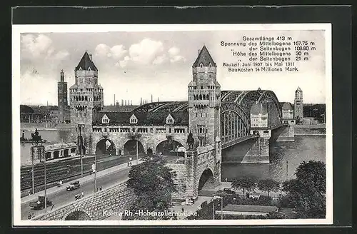 AK Köln, Hohenzollernbrücke