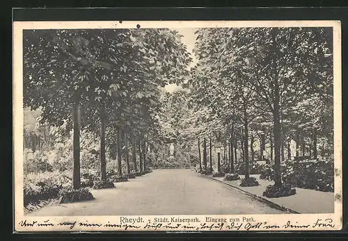 AK Rheydt, Städt. Kaiserpark, Eingang zum Park