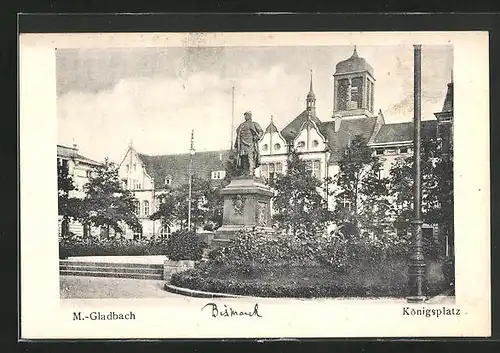 AK Mönchengladbach, Bismarck-Denkmal auf dem Königsplatz