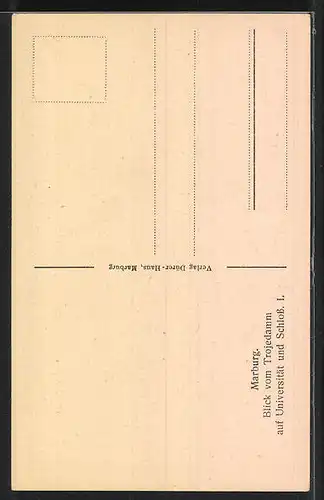 AK Marburg /Lahn, Blick vom Trojedamm auf Universität und Schloss I
