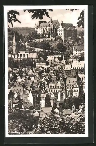 AK Marburg /Lahn, Ortsansicht mit Kirche unnd Schloss