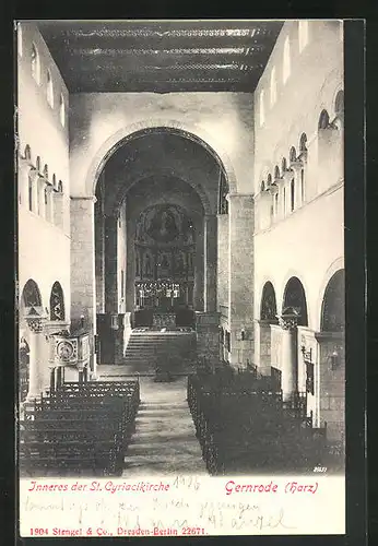 AK Gernrode /Harz, Inneres der St. Cyriakikirche