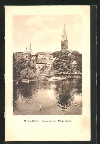 AK Mönchengladbach, Geroweiher mit Münsterkirche