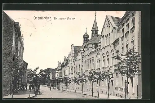 AK Odenkirchen, Hermann-Strasse im Sonnenschein