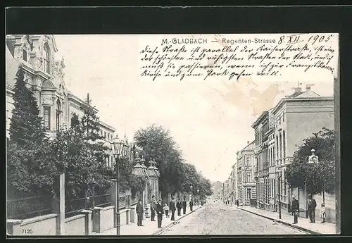 AK Mönchengladbach, Regenten-Strasse mit prächtigen Häusern