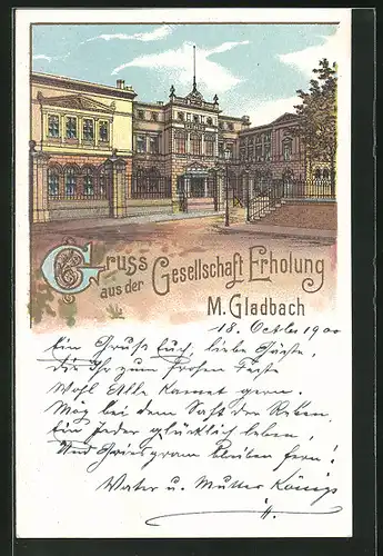 Lithographie Mönchengladbach, Restaurant Gesellschaft Erholung