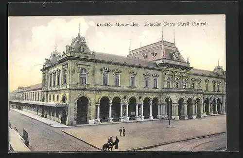 AK Montevideo, Estacion Ferro Carril Central, Bahnhof