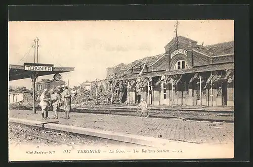 AK Tergnier, La Gare, Bahnhof