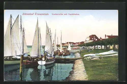 AK Travemünde, Vorderreihe mit Yachthafen