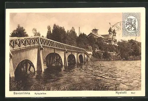 AK Nyslott, Flusspartie mit Brücke